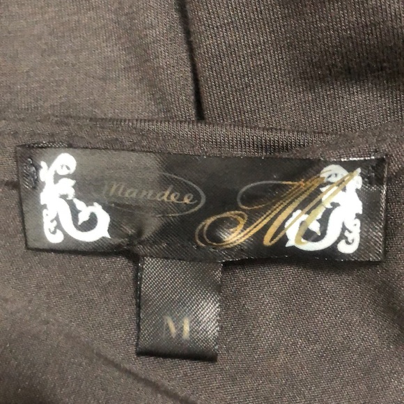 Mandee Black Ruffle Neck Y2K One Sleeve Top Medium - Picture 4 of 14